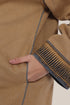 Reversible cotton faux cashmere blend coat
